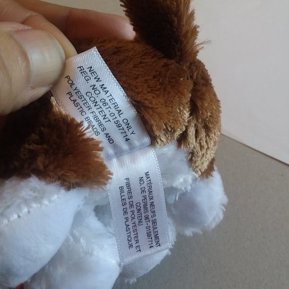 Plush Valentine Puppy Dog w/Sparkling Red Heart Stuffed Animal Toy 6.5" - Picture 6 of 8